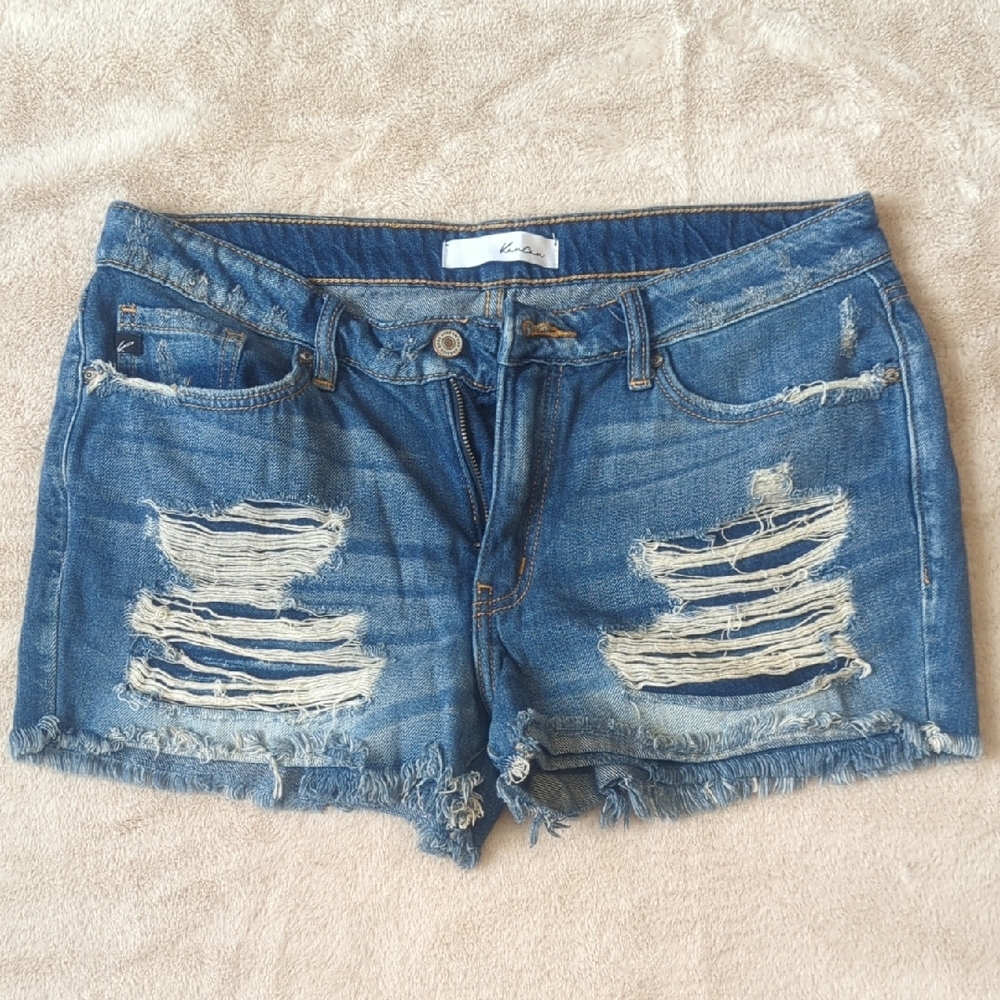 KanCan Blue Distressed Jean Shorts